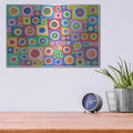 'Patchwork Circles' by Hello Angel – Metal Wall Art, 16x12 room view
