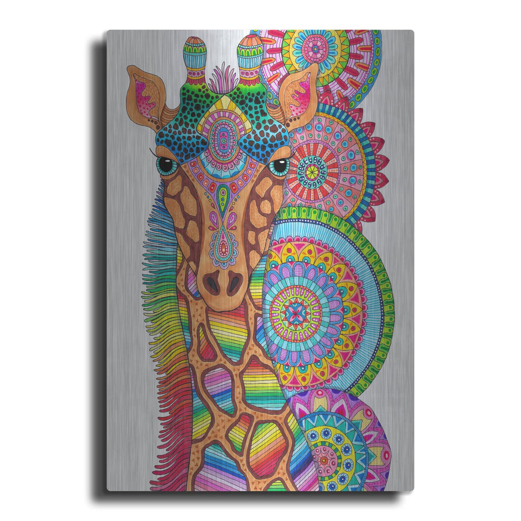 'Rainbow Giraffe' by Hello Angel – Metal Wall Art