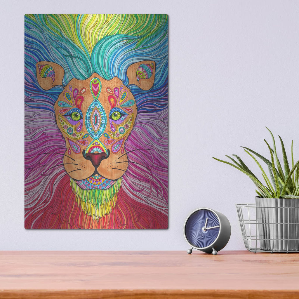 'Rainbow Lion Mane' by Hello Angel – Metal Wall Art, 12x16 room view