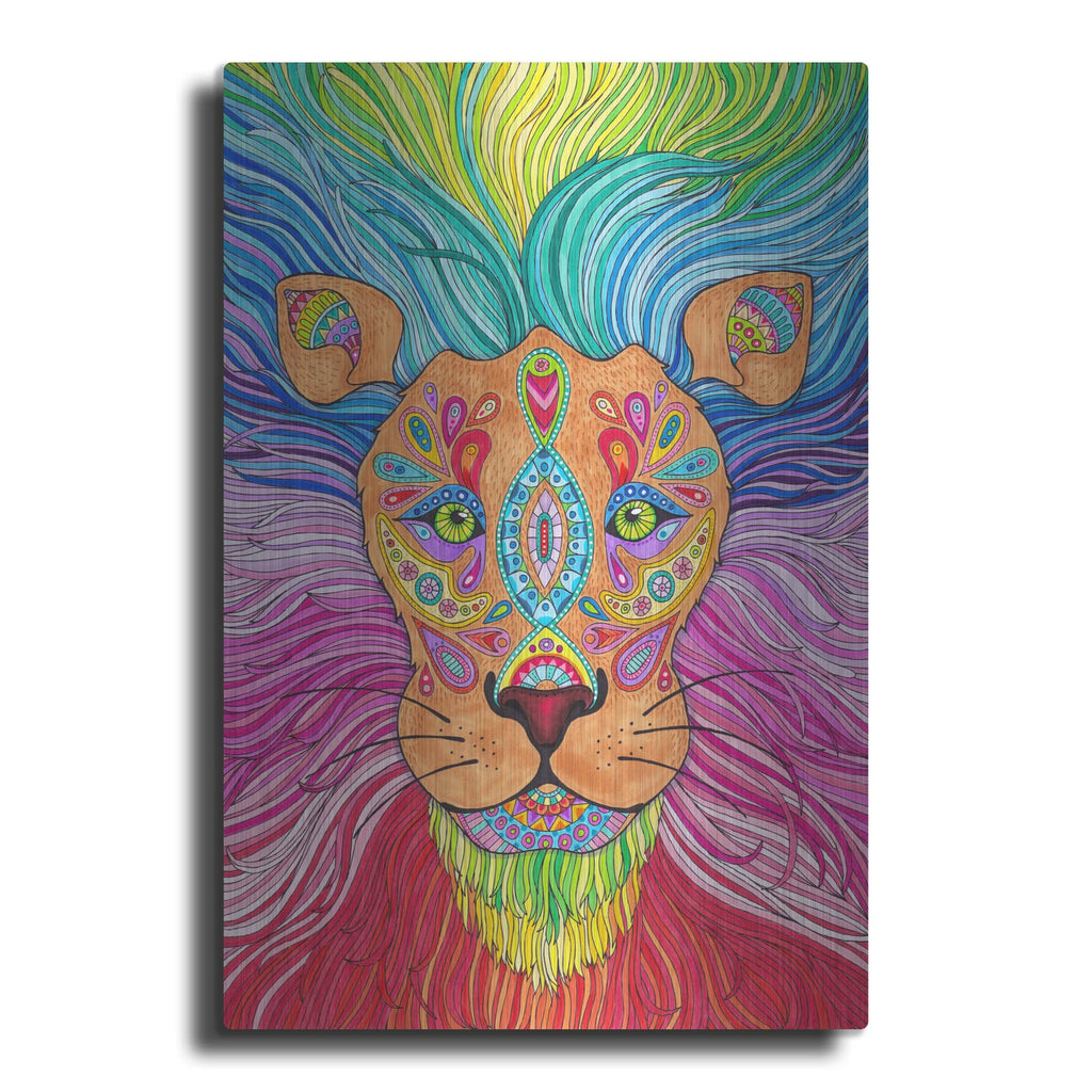 'Rainbow Lion Mane' by Hello Angel – Metal Wall Art