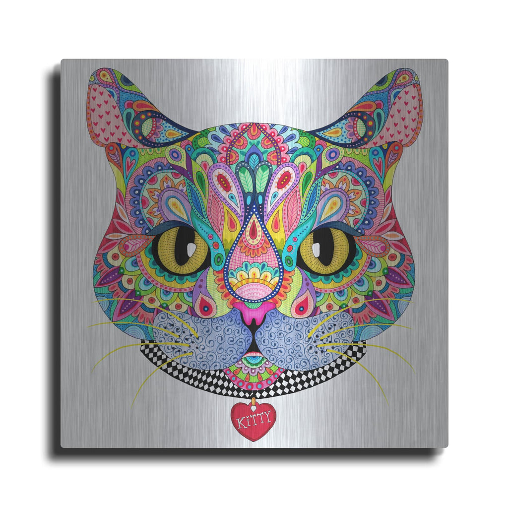 'Kaleidoscope Kitty' by Hello Angel – Metal Wall Art