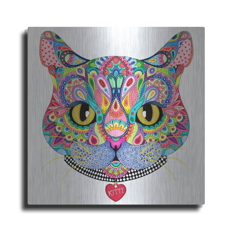 'Kaleidoscope Kitty' by Hello Angel – Metal Wall Art