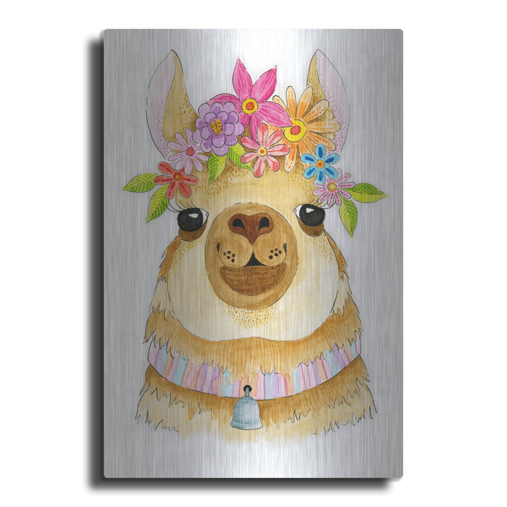 'Llama Cutie' by Hello Angel – Metal Wall Art
