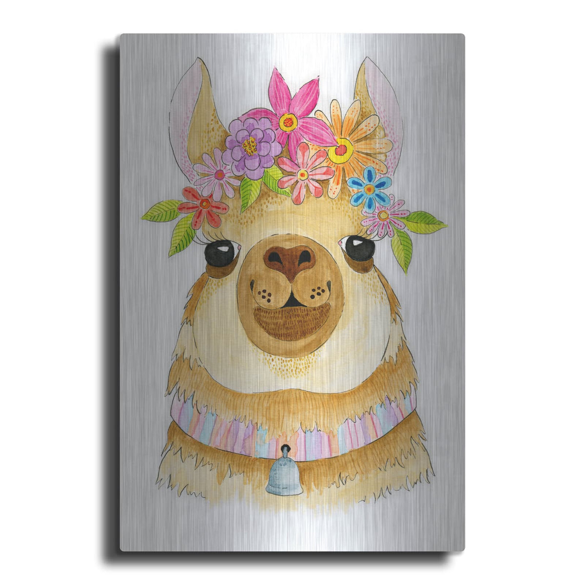 'Llama Cutie' by Hello Angel – Metal Wall Art