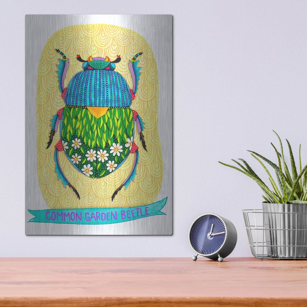 'Common Garden Beetle Mounted' by Hello Angel – Metal Wall Art, 12x16 room view