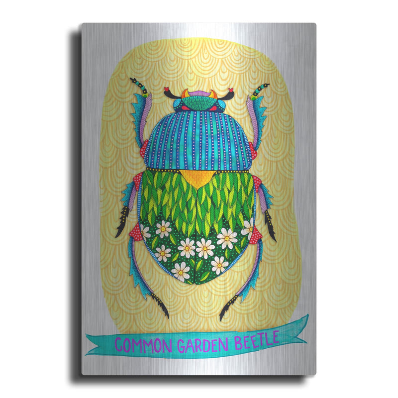 'Common Garden Beetle Mounted' by Hello Angel – Metal Wall Art