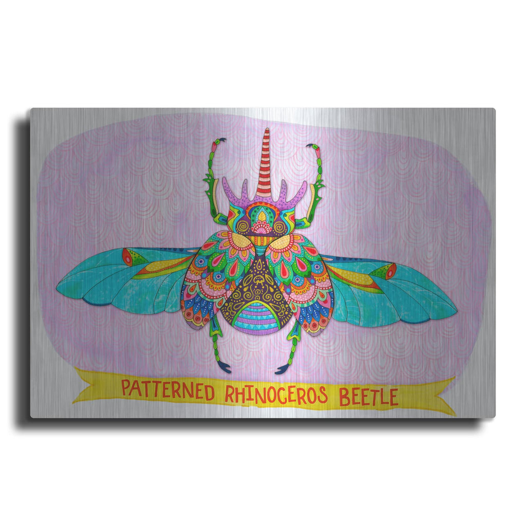 'Patterned Rhino Beetle Mounted' by Hello Angel – Metal Wall Art