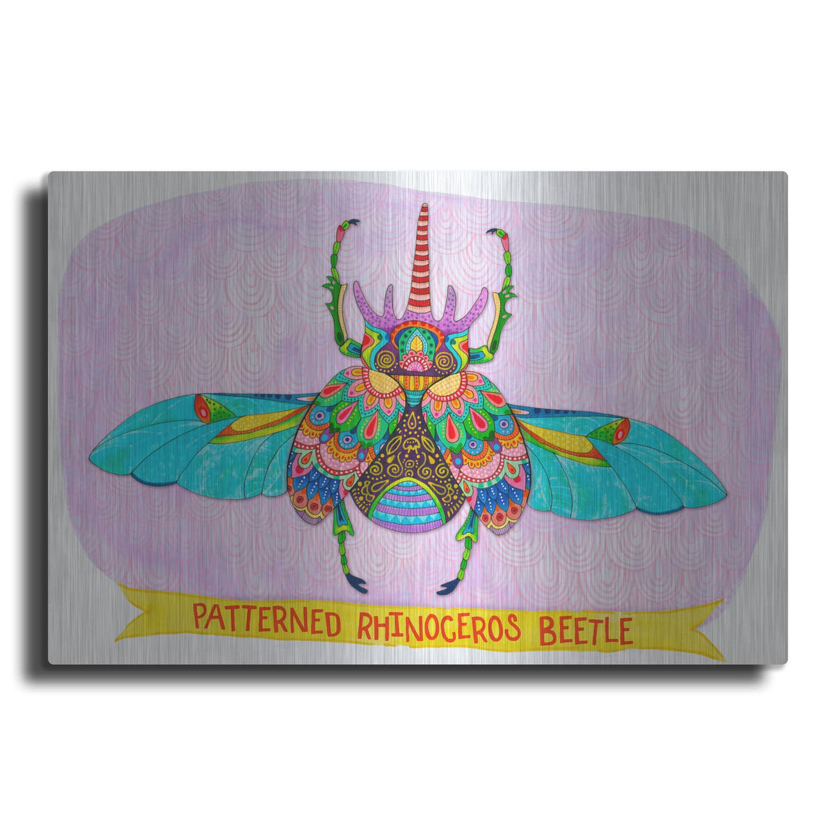 'Patterned Rhino Beetle Mounted' by Hello Angel – Metal Wall Art
