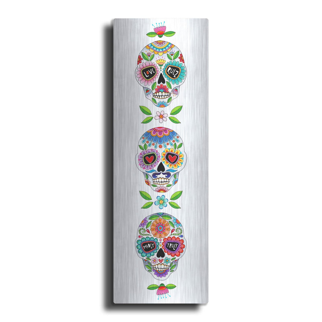 'Sugar Skull Tower' by Hello Angel – Metal Wall Art