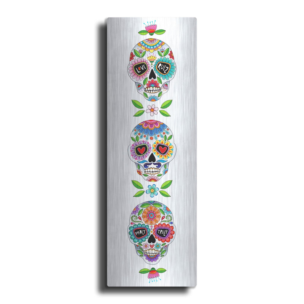 'Sugar Skull Tower' by Hello Angel – Metal Wall Art