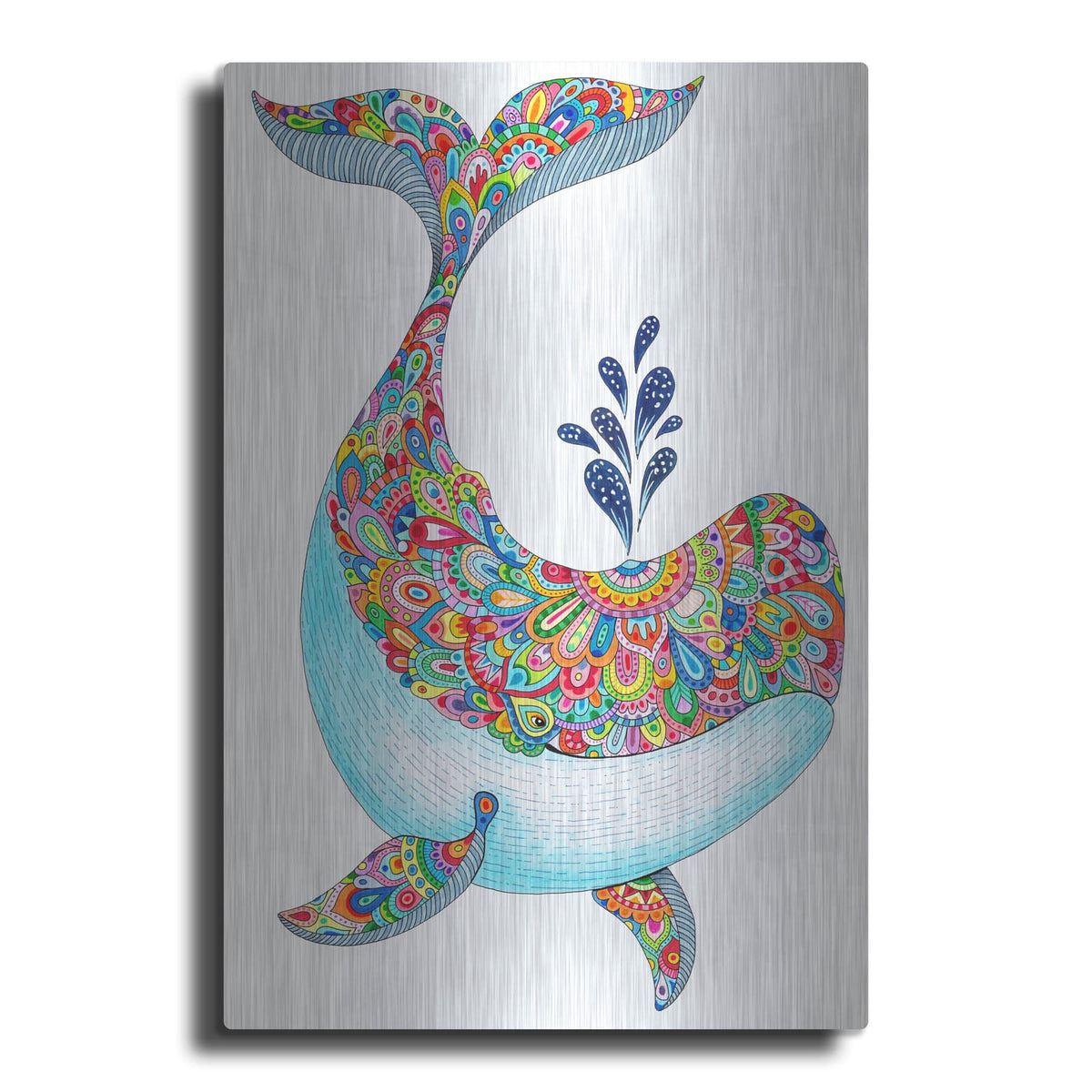 'Happy Whale' by Hello Angel – Metal Wall Art