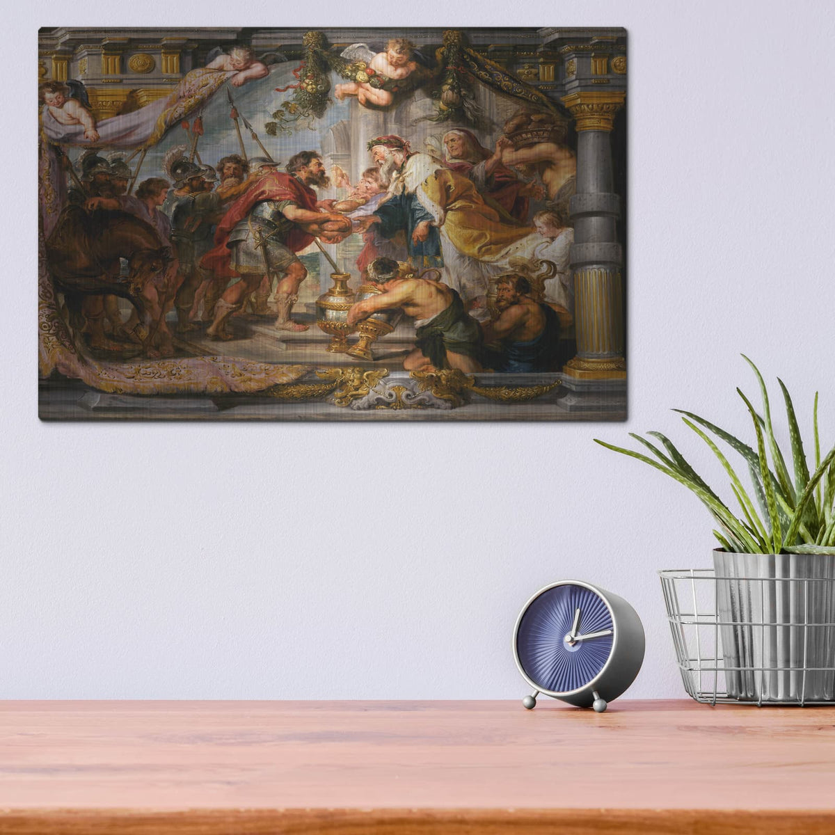 'The Meeting of David and Abigail' by Peter Paul Rubens – Metal Wall Art, 16x12 room view