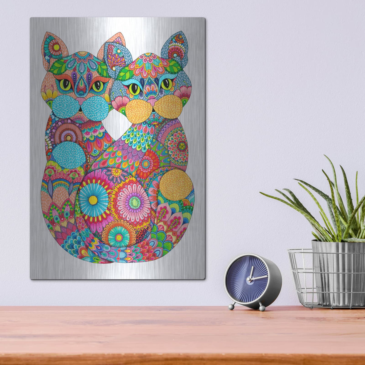 'Siamese Kitties' by Hello Angel – Metal Wall Art, 12x16 room view
