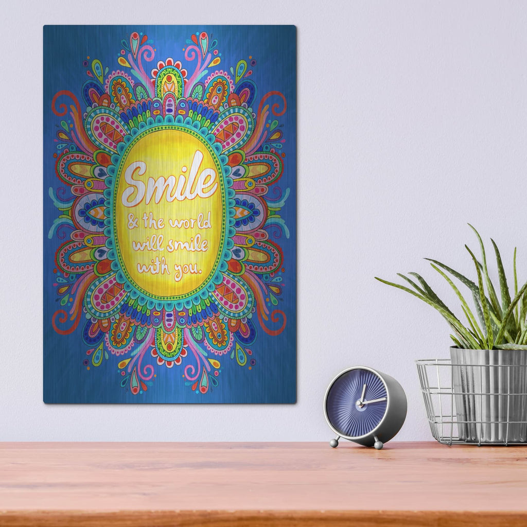 'Smile' by Hello Angel – Metal Wall Art, 12x16 room view