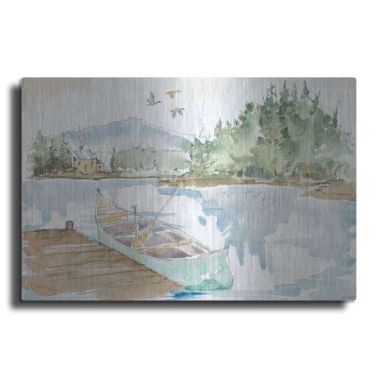 Luxe Metal Art 'Lakehouse I' by Anne Tavoletti, Metal Wall Art