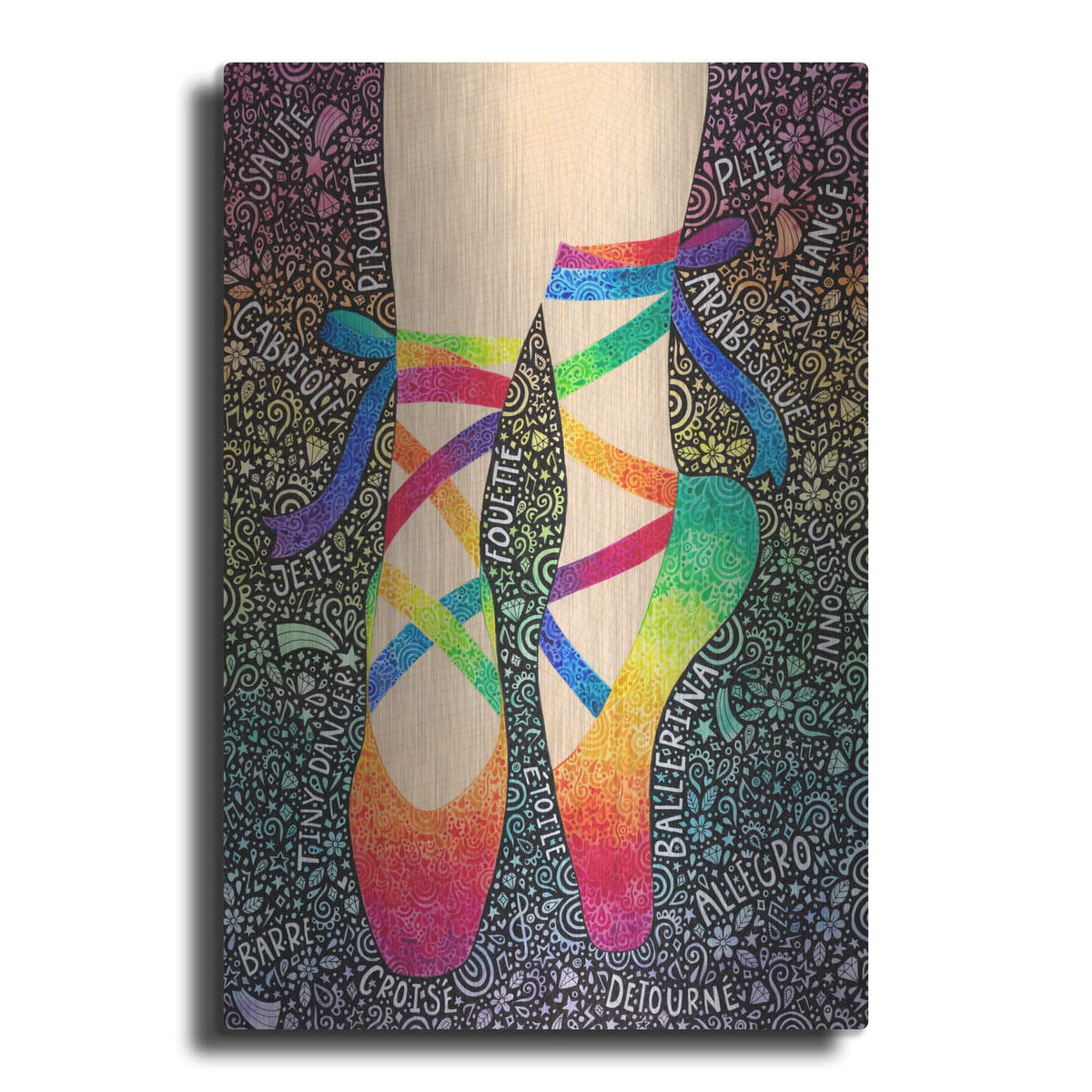 'Rainbow Ballet Slippers' by Hello Angel – Metal Wall Art