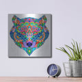 'Blue Wolf' by Hello Angel – Metal Wall Art, 12x12 room view