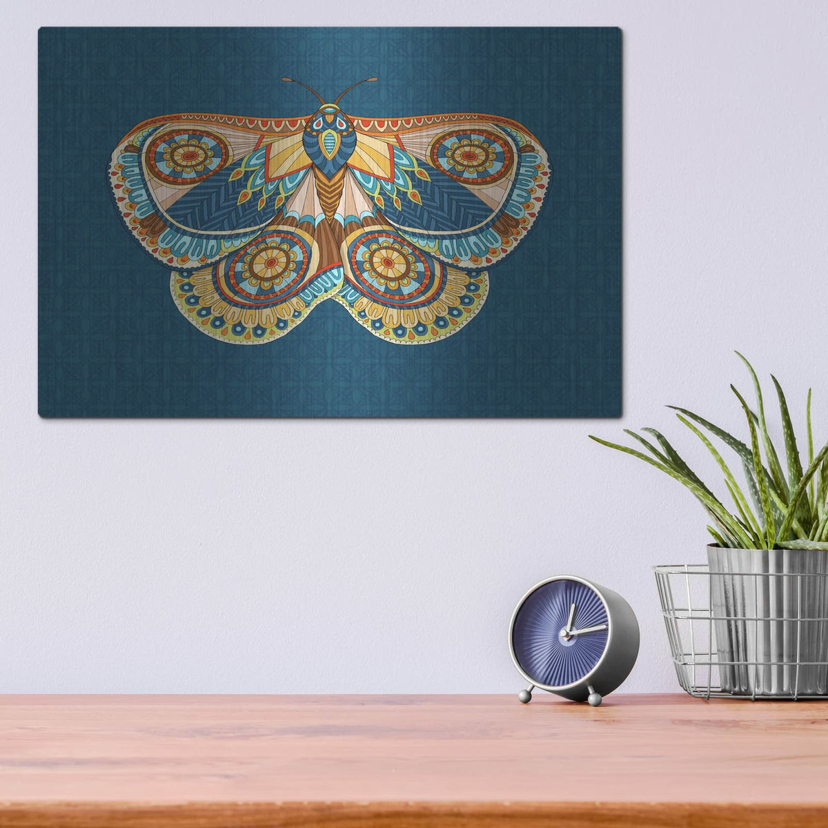 'Winter Moth' by Hello Angel – Metal Wall Art, 16x12 room view