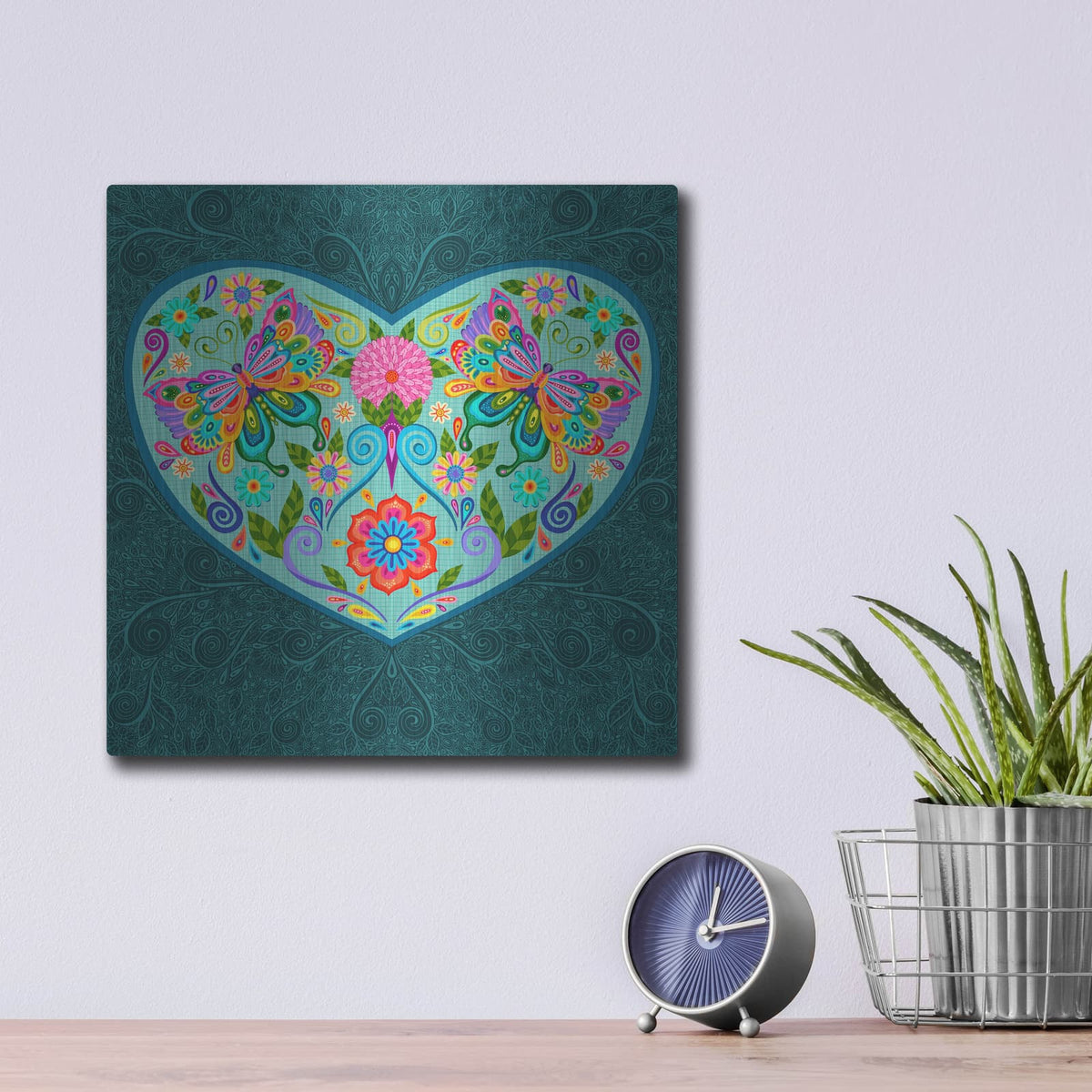 'Garden Love' by Hello Angel – Metal Wall Art, 12x12 room view