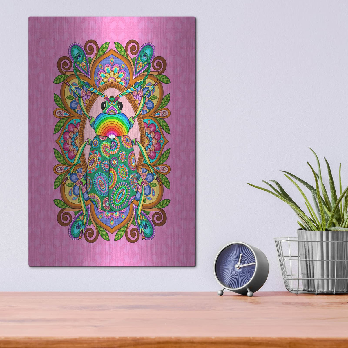 'The Beetle' by Hello Angel – Metal Wall Art, 12x16 room view
