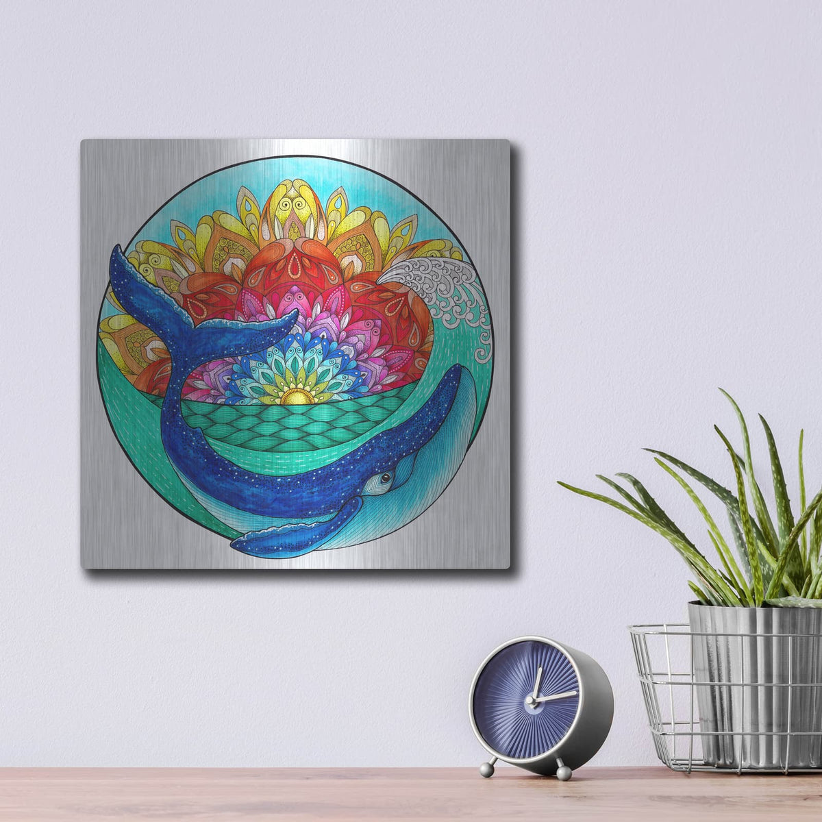 'Giant In The Surf' by Hello Angel – Metal Wall Art, 12x12 room view