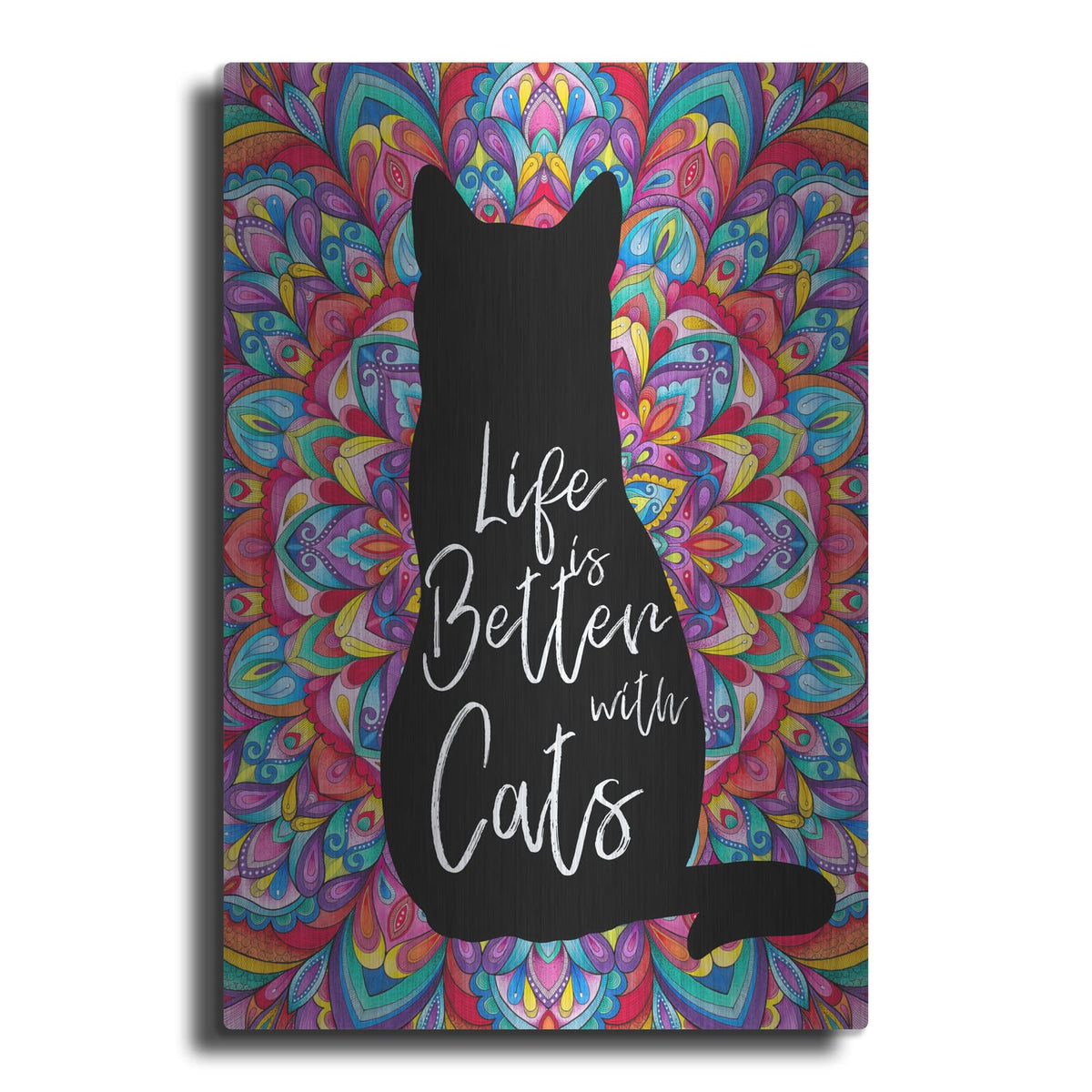 'Better With Cats' by Hello Angel – Metal Wall Art