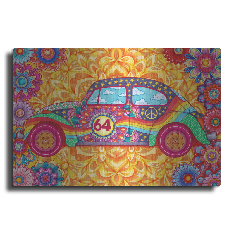 'Happy Hippiewagen' by Hello Angel – Metal Wall Art
