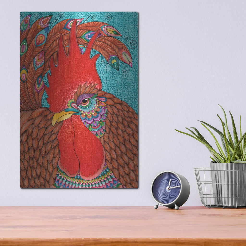 'Randy Rooster' by Hello Angel – Metal Wall Art, 12x16 room view