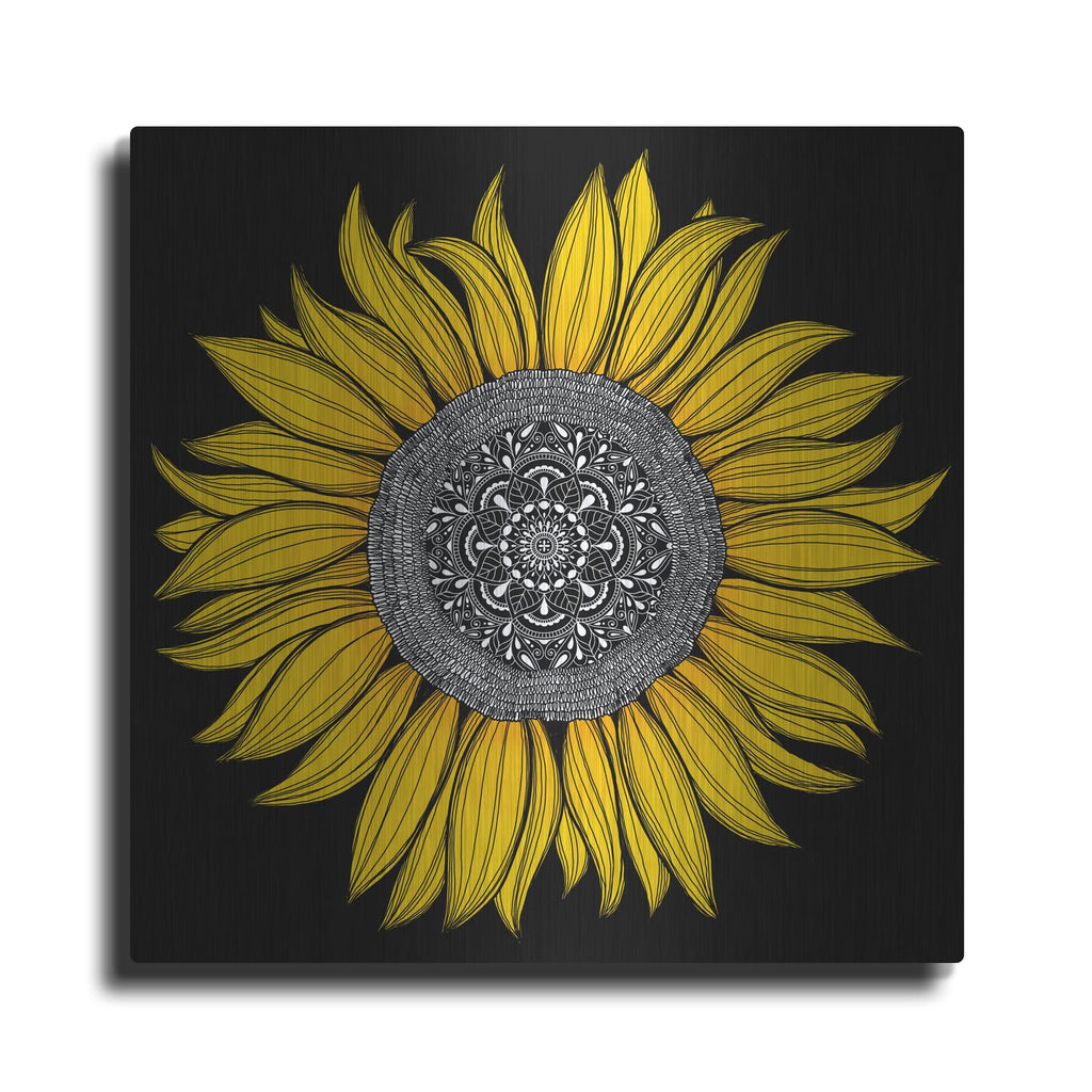 'Sunflower Mandala' by Hello Angel – Metal Wall Art