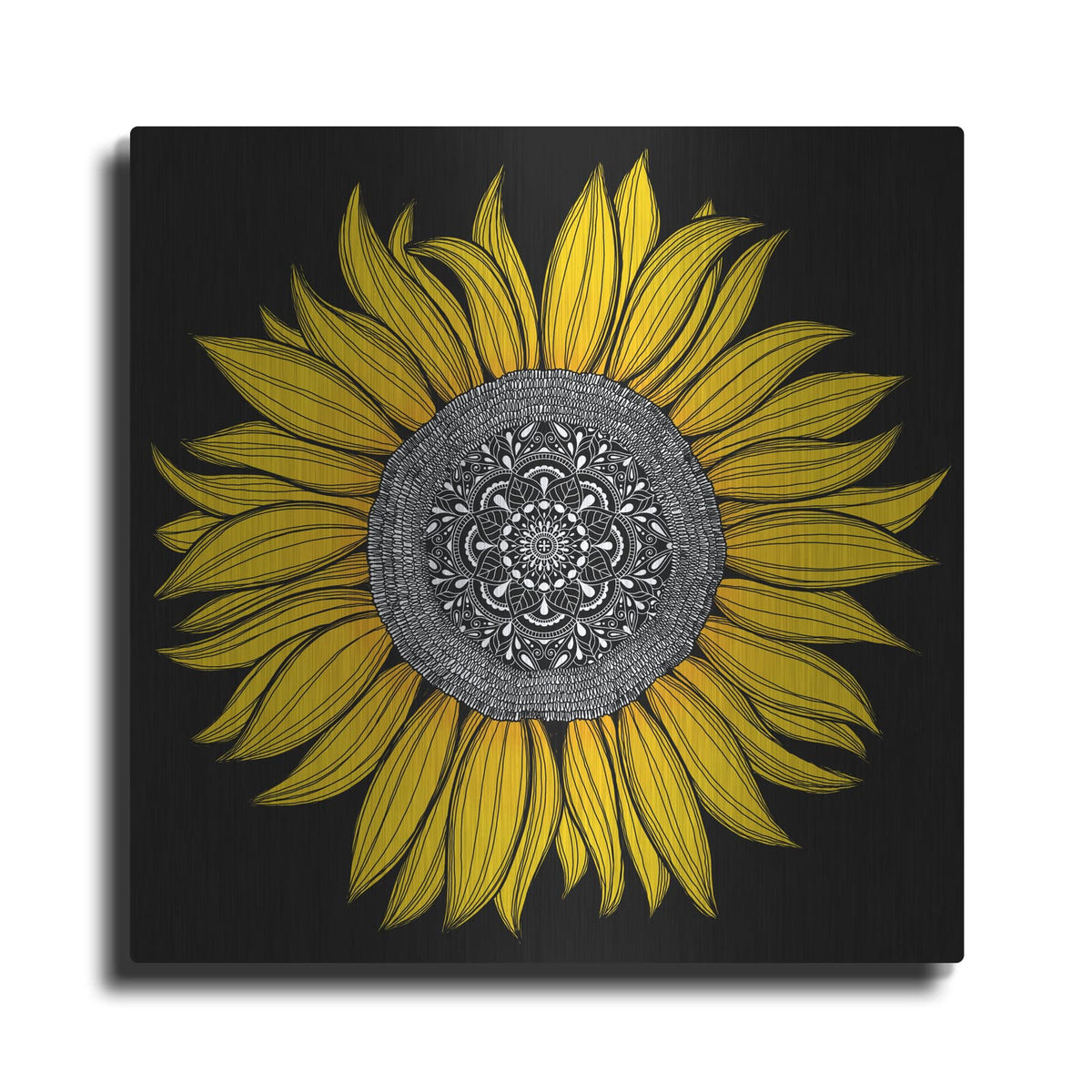 'Sunflower Mandala' by Hello Angel – Metal Wall Art