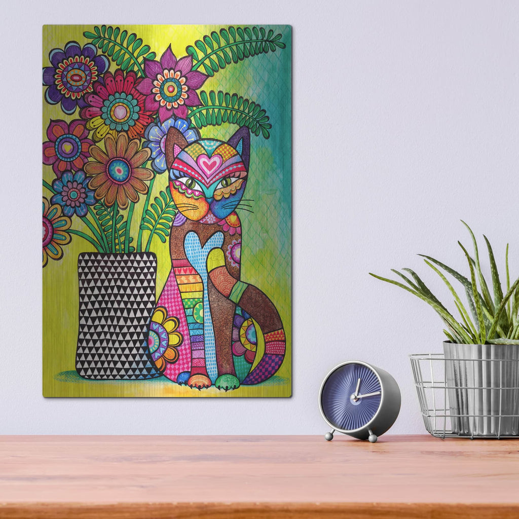 'Mums Flowers' by Hello Angel – Metal Wall Art, 12x16 room view