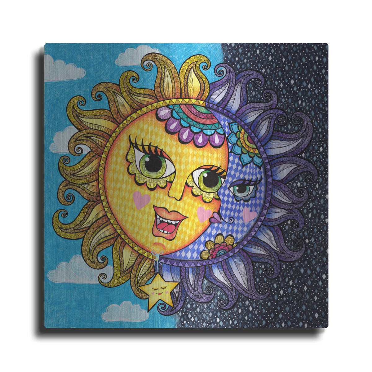 'Sun Moon Star' by Hello Angel – Metal Wall Art