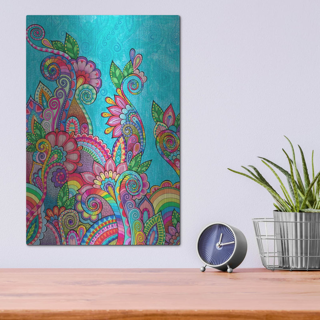 'My Rainbow Garden 2' by Hello Angel – Metal Wall Art, 12x16 room view