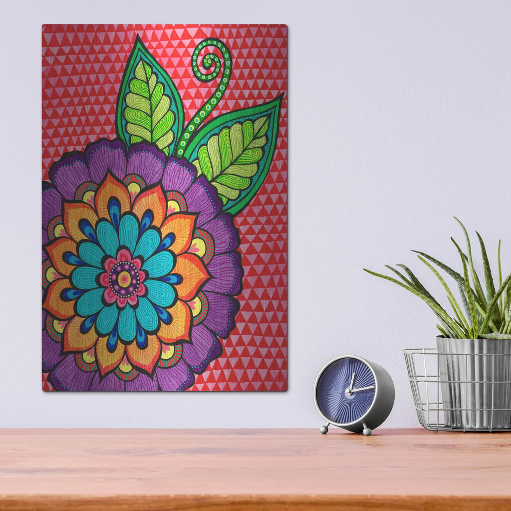 'Bright Bold Blooms 4' by Hello Angel – Metal Wall Art, 12x16 room view