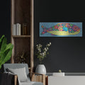 'Flower Fish' by Hello Angel – Metal Wall Art, 36x12 room view