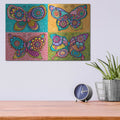 'Four Butterflies' by Hello Angel – Metal Wall Art, 16x12 room view