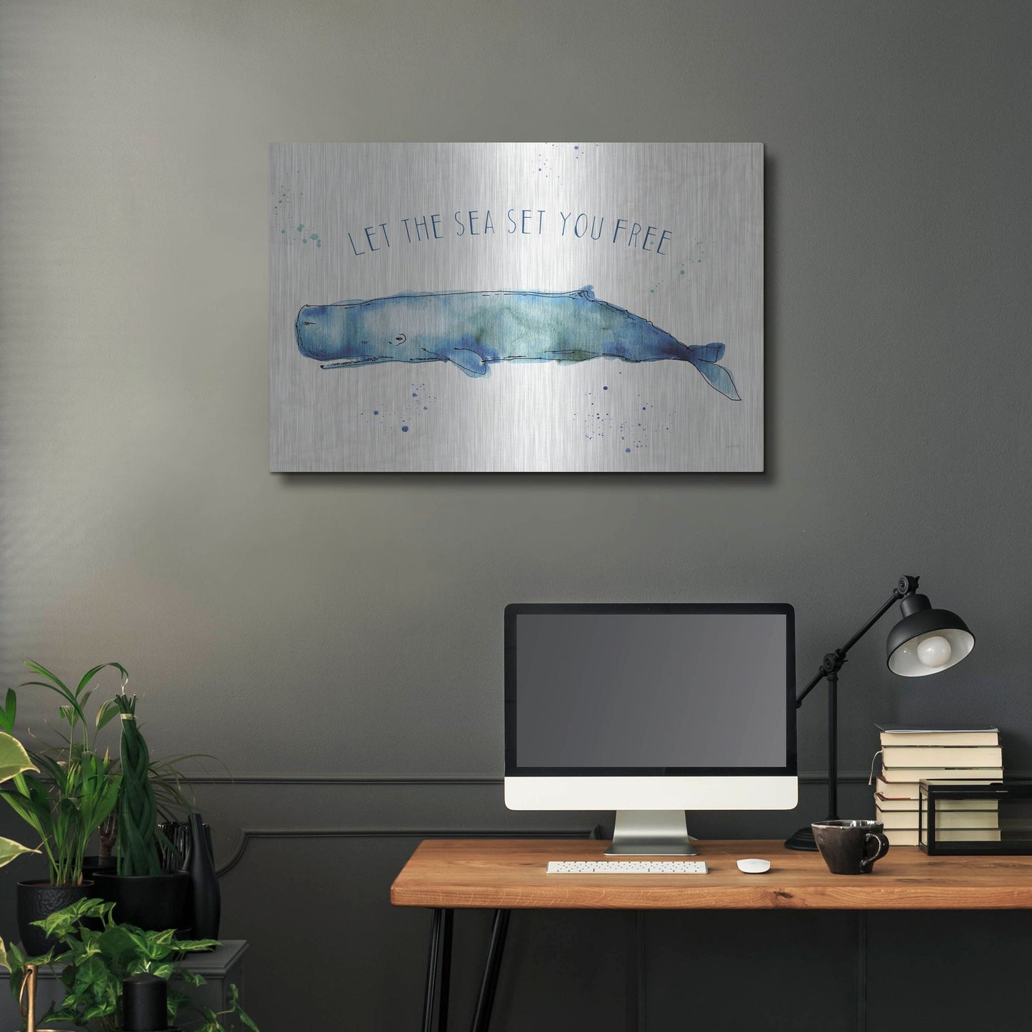 Luxe Metal Art 'Deep Sea I' by Anne Tavoletti, Metal Wall Art,36x24