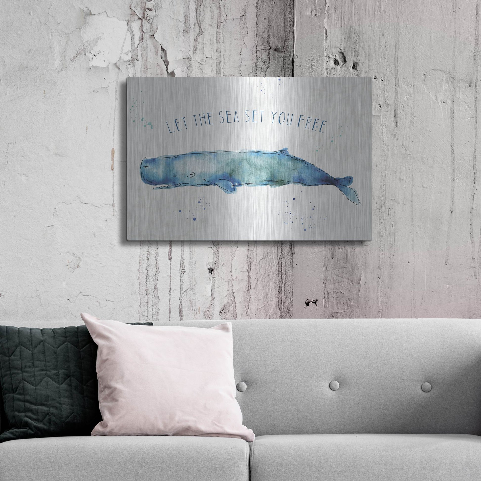 Luxe Metal Art 'Deep Sea I' by Anne Tavoletti, Metal Wall Art,36x24