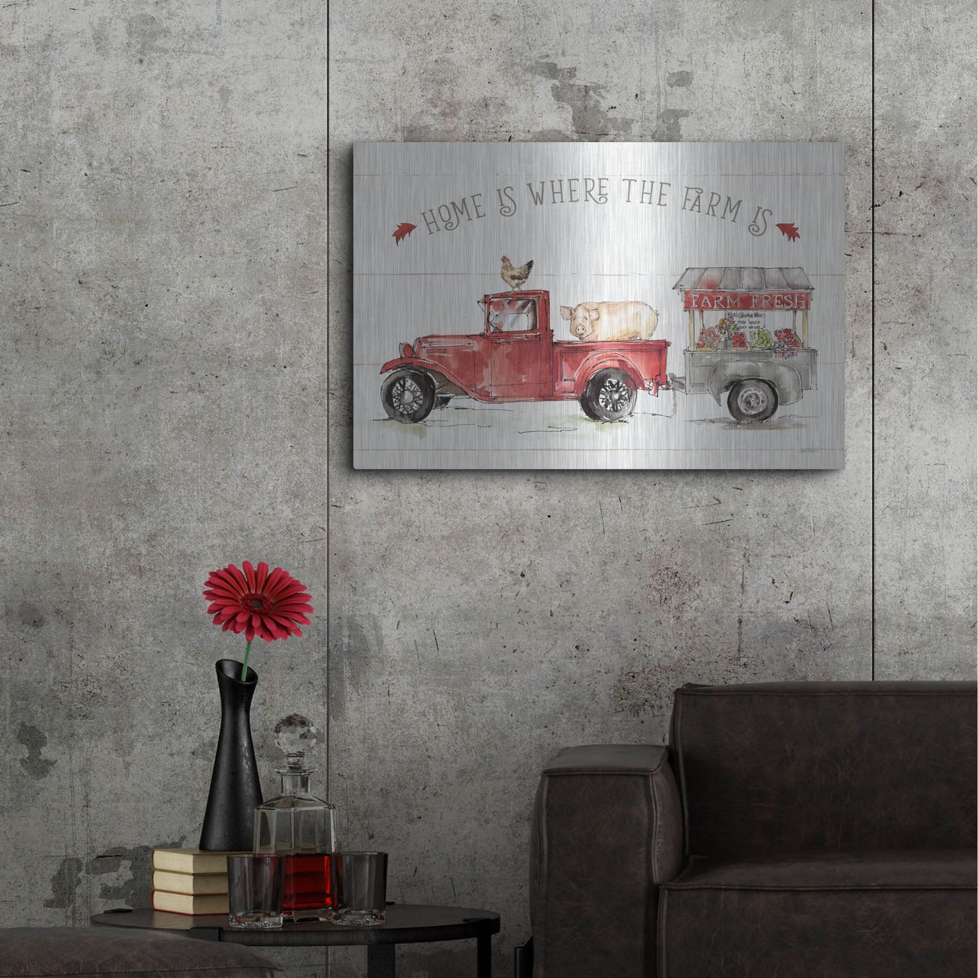 Luxe Metal Art 'Country Life I' by Anne Tavoletti, Metal Wall Art,36x24