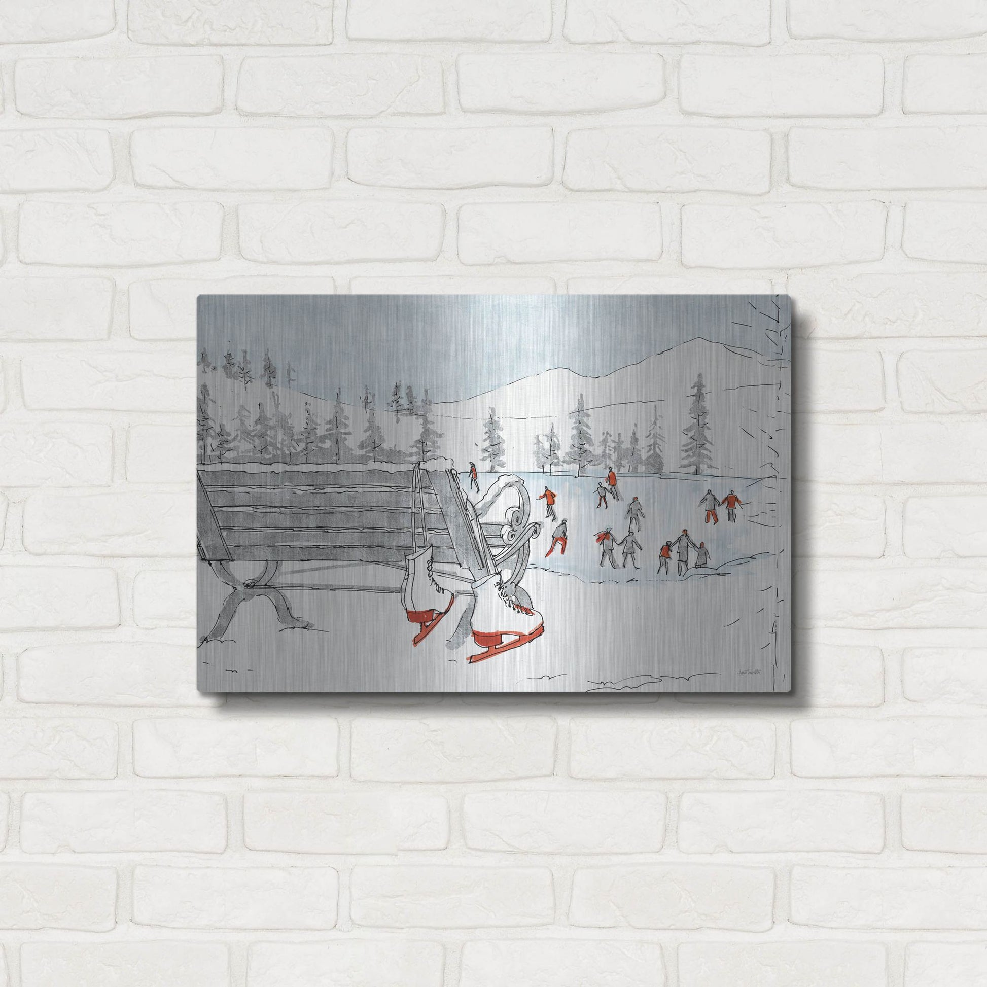 Luxe Metal Art 'Winter Fashion XI' by Anne Tavoletti, Metal Wall Art,24x16