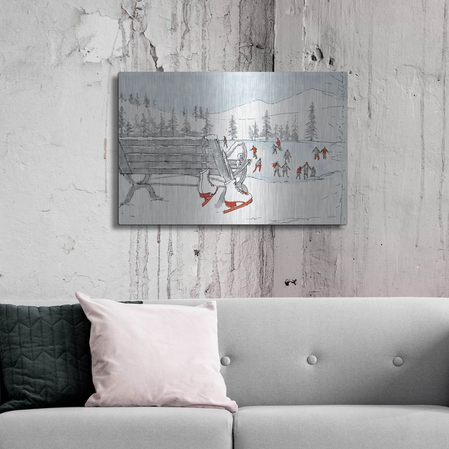 Luxe Metal Art 'Winter Fashion XI' by Anne Tavoletti, Metal Wall Art,36x24