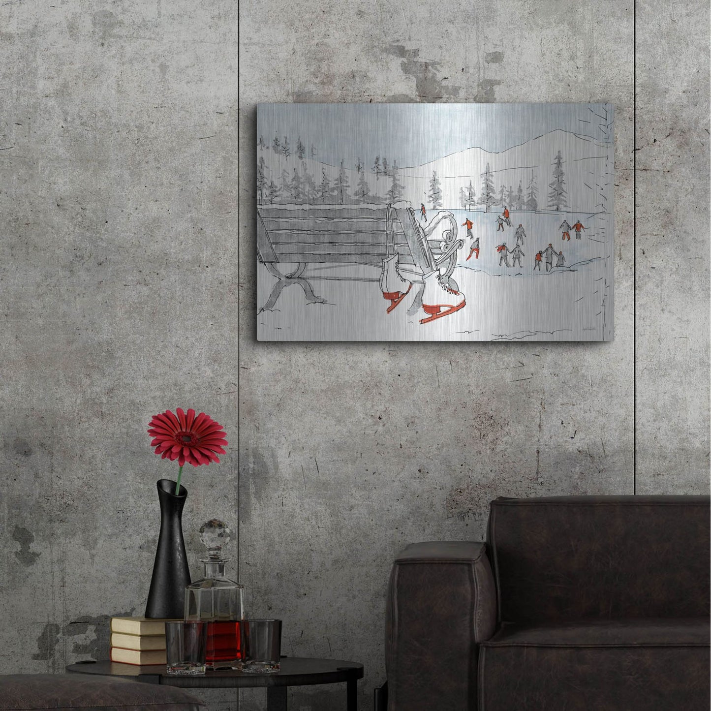 Luxe Metal Art 'Winter Fashion XI' by Anne Tavoletti, Metal Wall Art,36x24