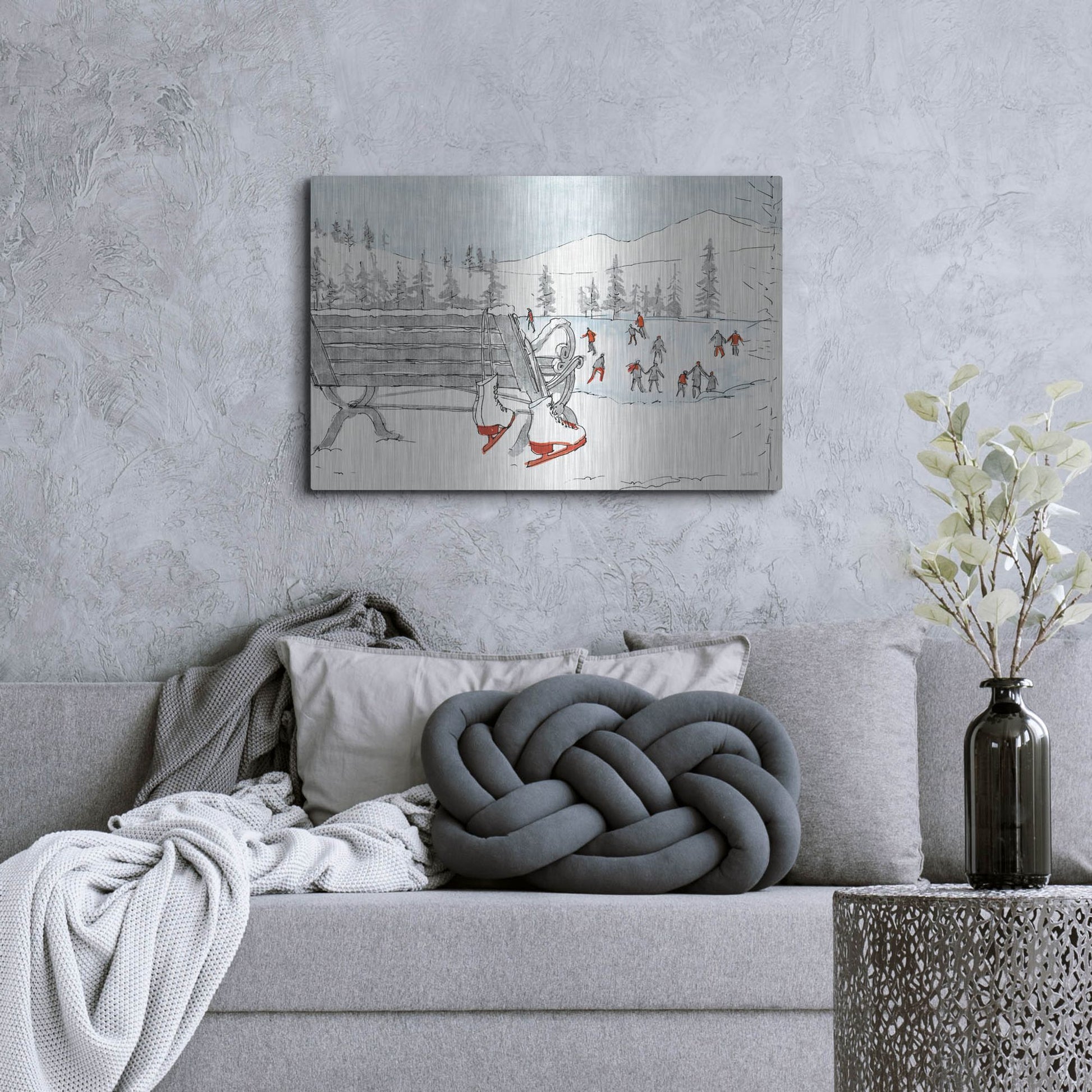 Luxe Metal Art 'Winter Fashion XI' by Anne Tavoletti, Metal Wall Art,36x24