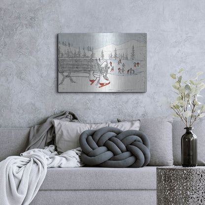 Luxe Metal Art 'Winter Fashion XI' by Anne Tavoletti, Metal Wall Art,36x24