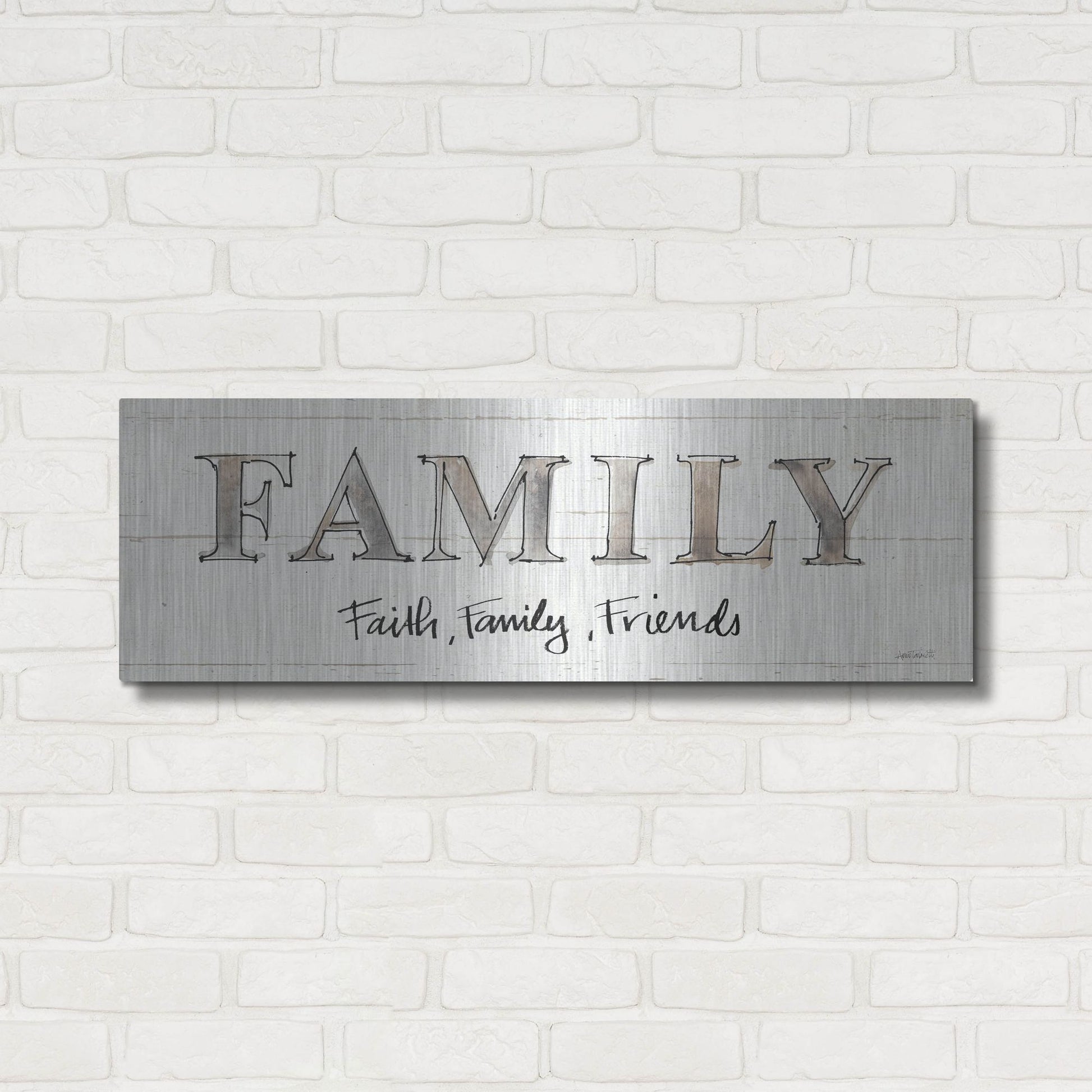 Luxe Metal Art 'Farm Memories VII Friends' by Anne Tavoletti, Metal Wall Art,36x12