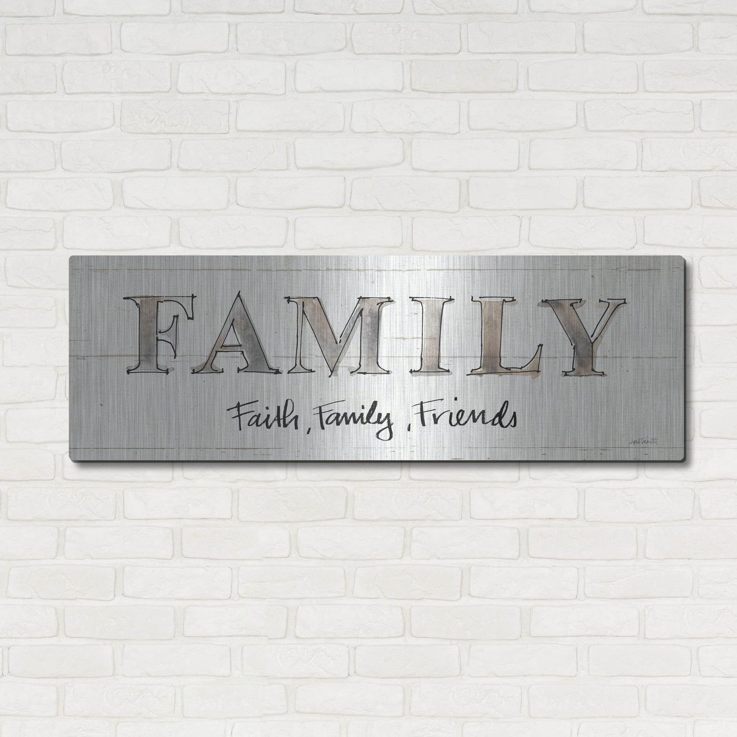 Luxe Metal Art 'Farm Memories VII Friends' by Anne Tavoletti, Metal Wall Art,48x16