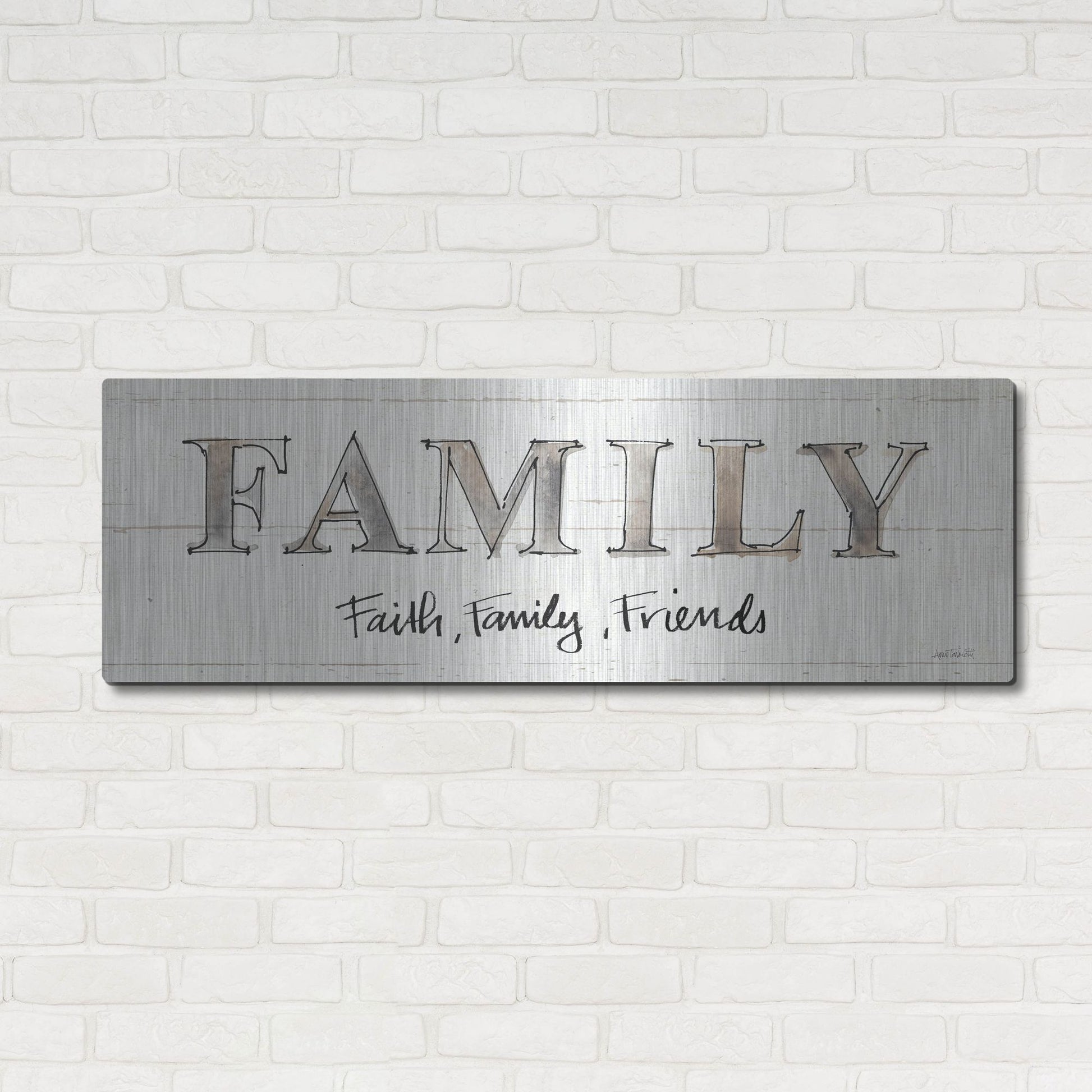 Luxe Metal Art 'Farm Memories VII Friends' by Anne Tavoletti, Metal Wall Art,48x16