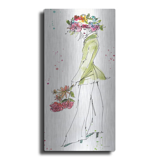 Luxe Metal Art 'Floral Figures VII' by Anne Tavoletti, Metal Wall Art