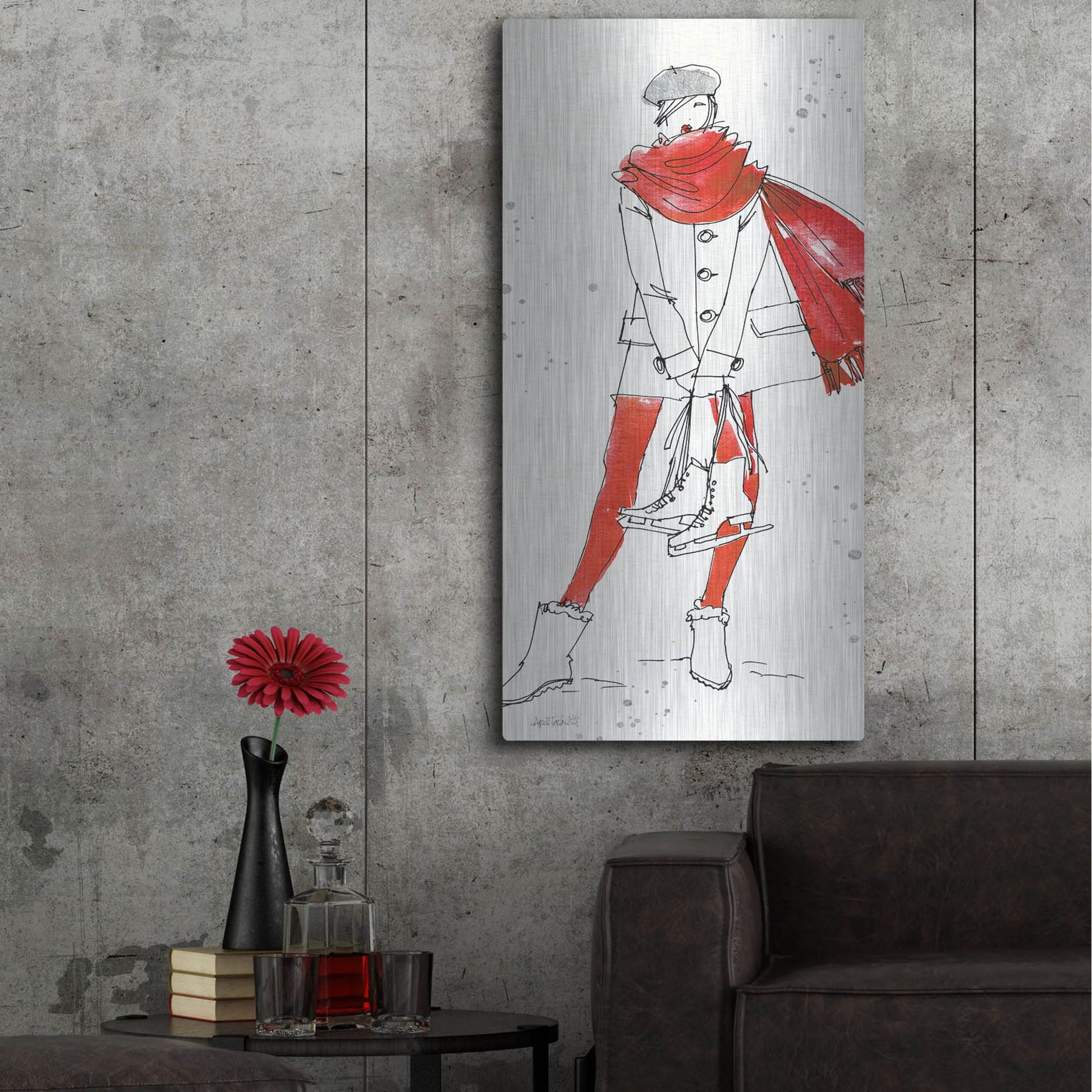 Luxe Metal Art 'Winter Fashion IV' by Anne Tavoletti, Metal Wall Art,24x48