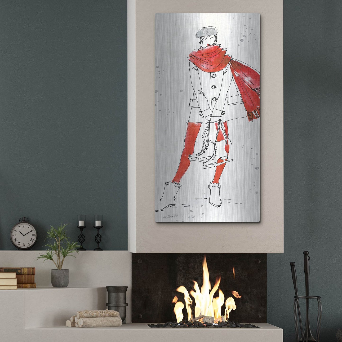 Luxe Metal Art 'Winter Fashion IV' by Anne Tavoletti, Metal Wall Art,24x48